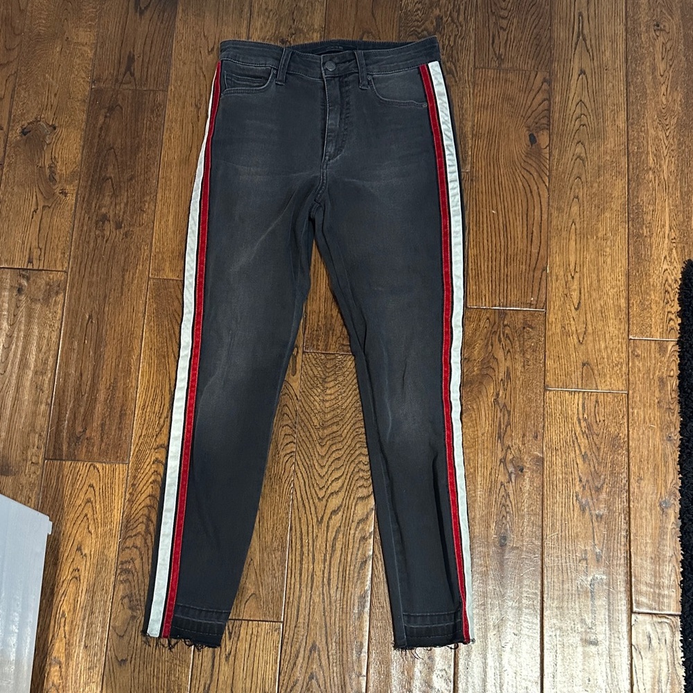 FLAWLESS - The Charlie high rise skinny ankle Jeans with Red & White Side stipe